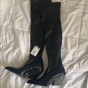 Zara over the knee western boot